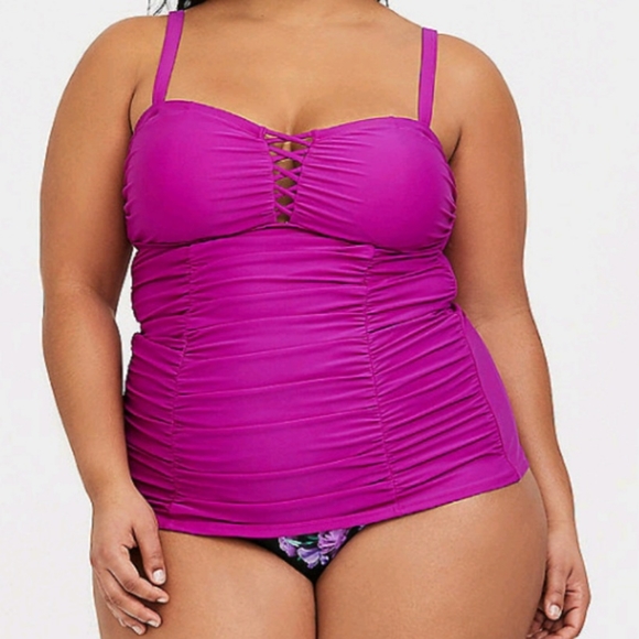 torrid Other - Torrid Fuschia Lattice Wireless Tankini Top Size 4X